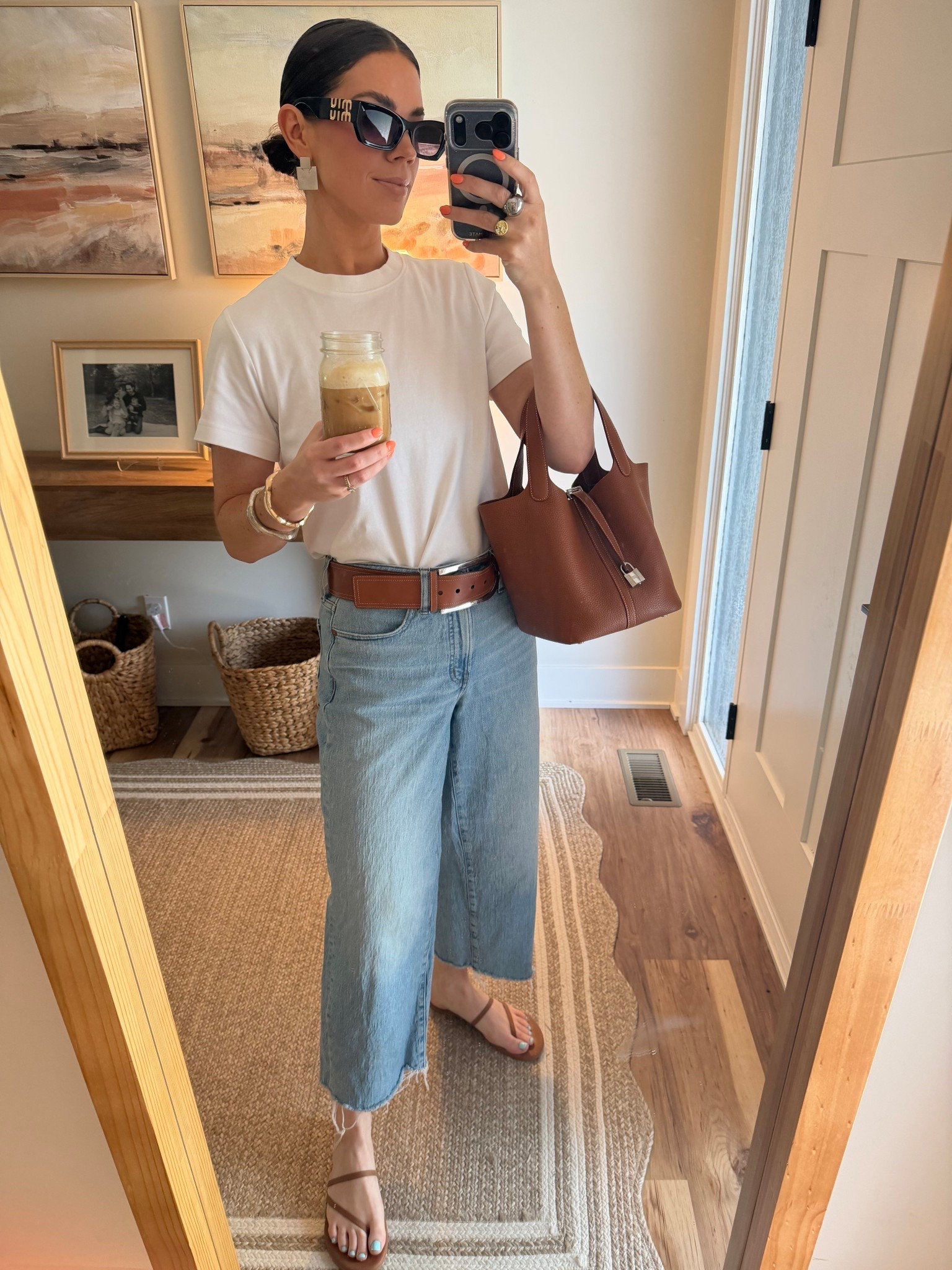 Adding some classic accessories to jeans & a T shirt.

@COS has the BEST T shirt. I recommend sizing up 1-2 sizes. I’m in a medium here as a true small. I have large as well in other colors for a more baggy fit! 

@Madewell jeans wearing a 27! They run a little big :) I’d size down if in between! 

#LTKootd #LTKgrwm #LTKWorkwear