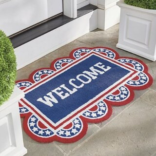 Americana Welcome Hooked  Door Mat | Grandin Road