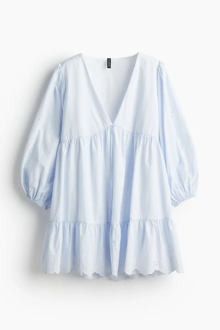 Balloon-sleeved Dress with Eyelet Embroidery | H&M (US + CA)