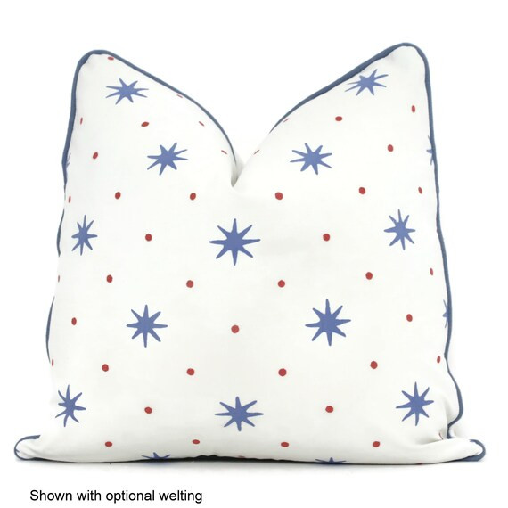 Sister Parish Blue and Red Serendipity Star Decorative Pillow | Etsy | Etsy (US)