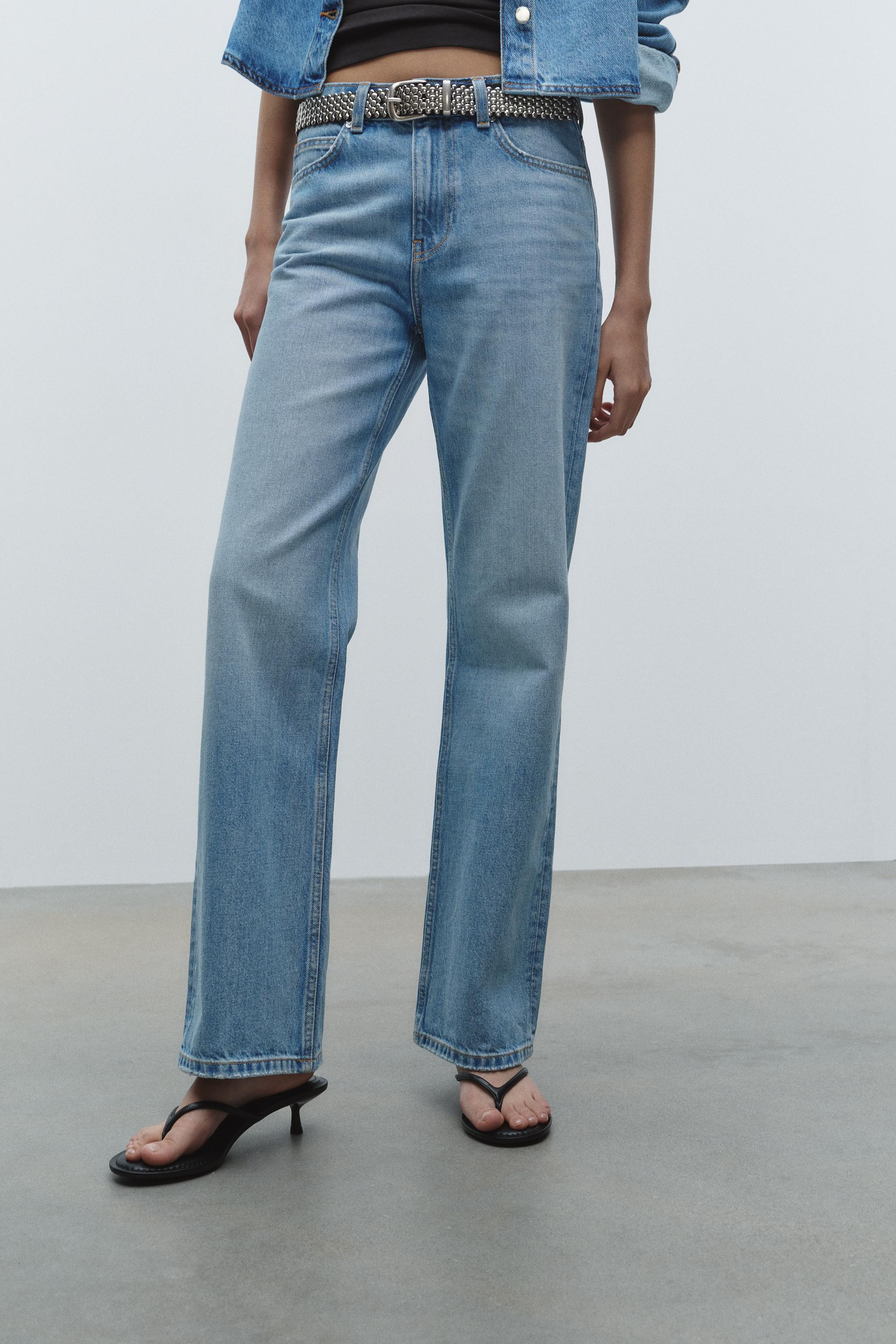 HIGH WAIST - STRAIGHT - LONG LENGTH - RIGIDHigh-waisted jeans with five pockets. Washed effect. S... | Zara US
