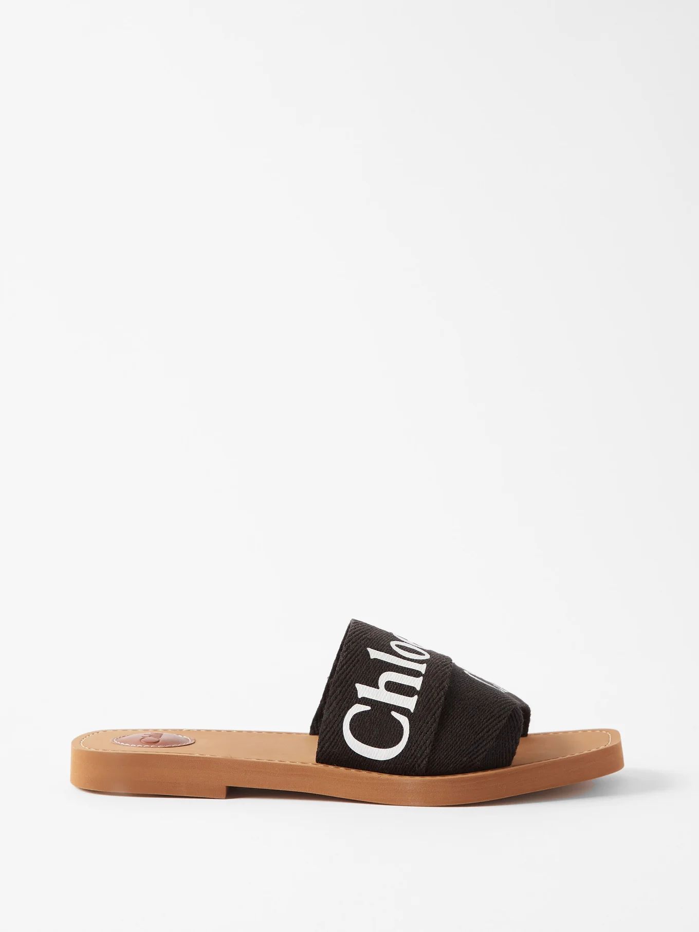 Woody canvas and leather slides | Chloé | Matches (US)