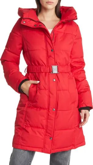Sam Edelman Women's Belted Longline Puffer Jacket | Nordstrom | Nordstrom