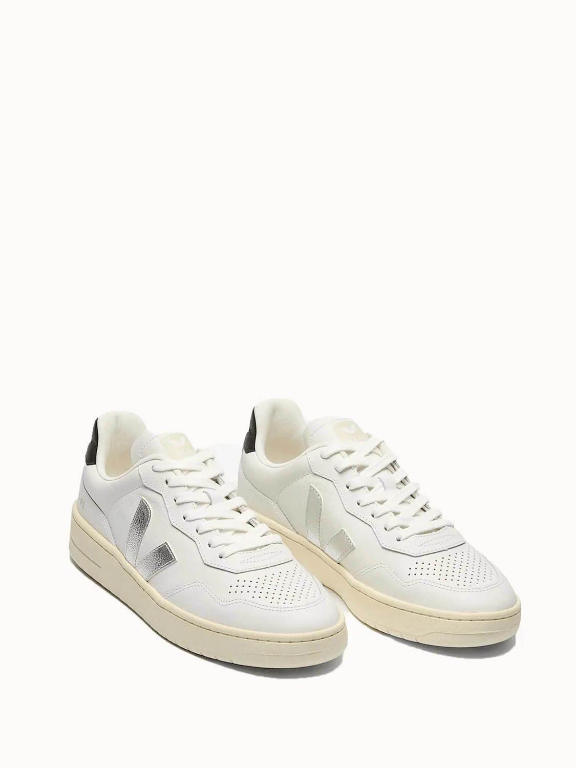 Women's V-90 Sneakers In White Silver Black | Shop Simon