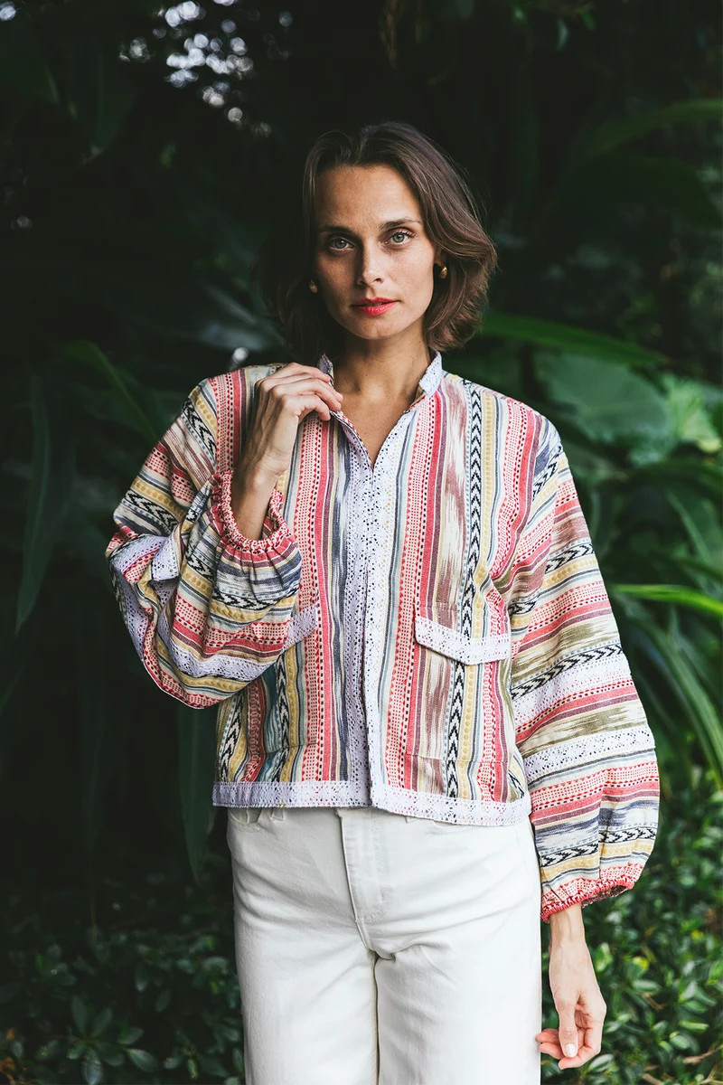 Blouson Jacket | Cap Ferrat Ikat Stripe | SUE SARTOR