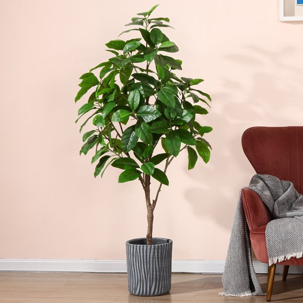 Artificial Plants, 5 Ft Ficus Tree Faux Rubber Plants Indoor Outdoor Decor Fake Tree in Pot Plast... | Walmart (US)