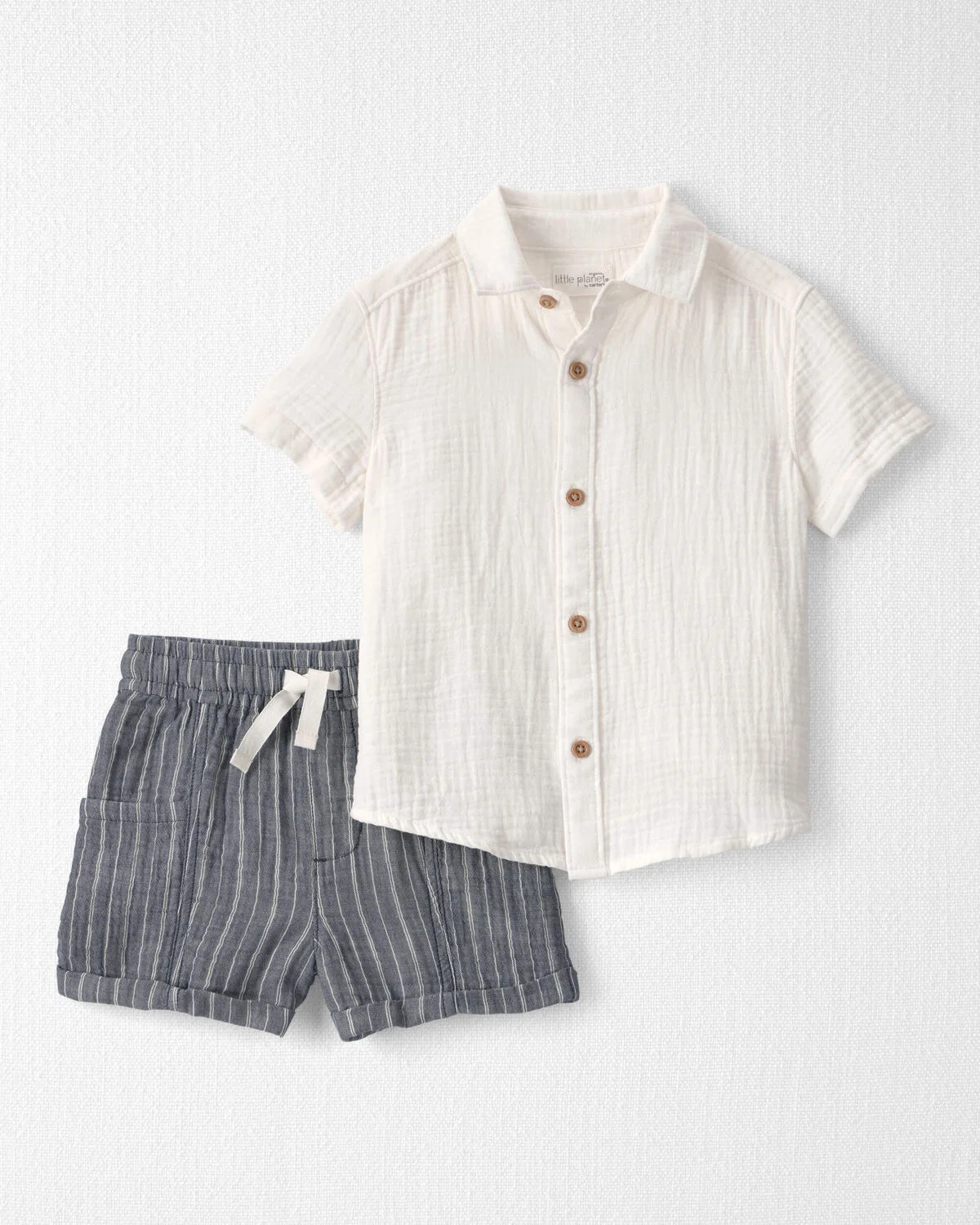 Toddler Boy 2-Piece Organic Cotton Gauze Top & Short Set | Carter's Inc