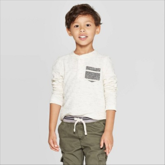 Toddler Boys' Specialty Double Knit Henley Long Sleeve ...