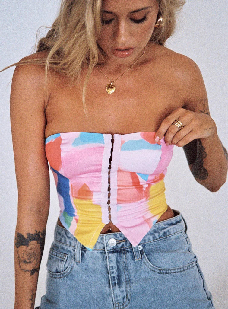 Love All Strapless Top Multi | Princess Polly US