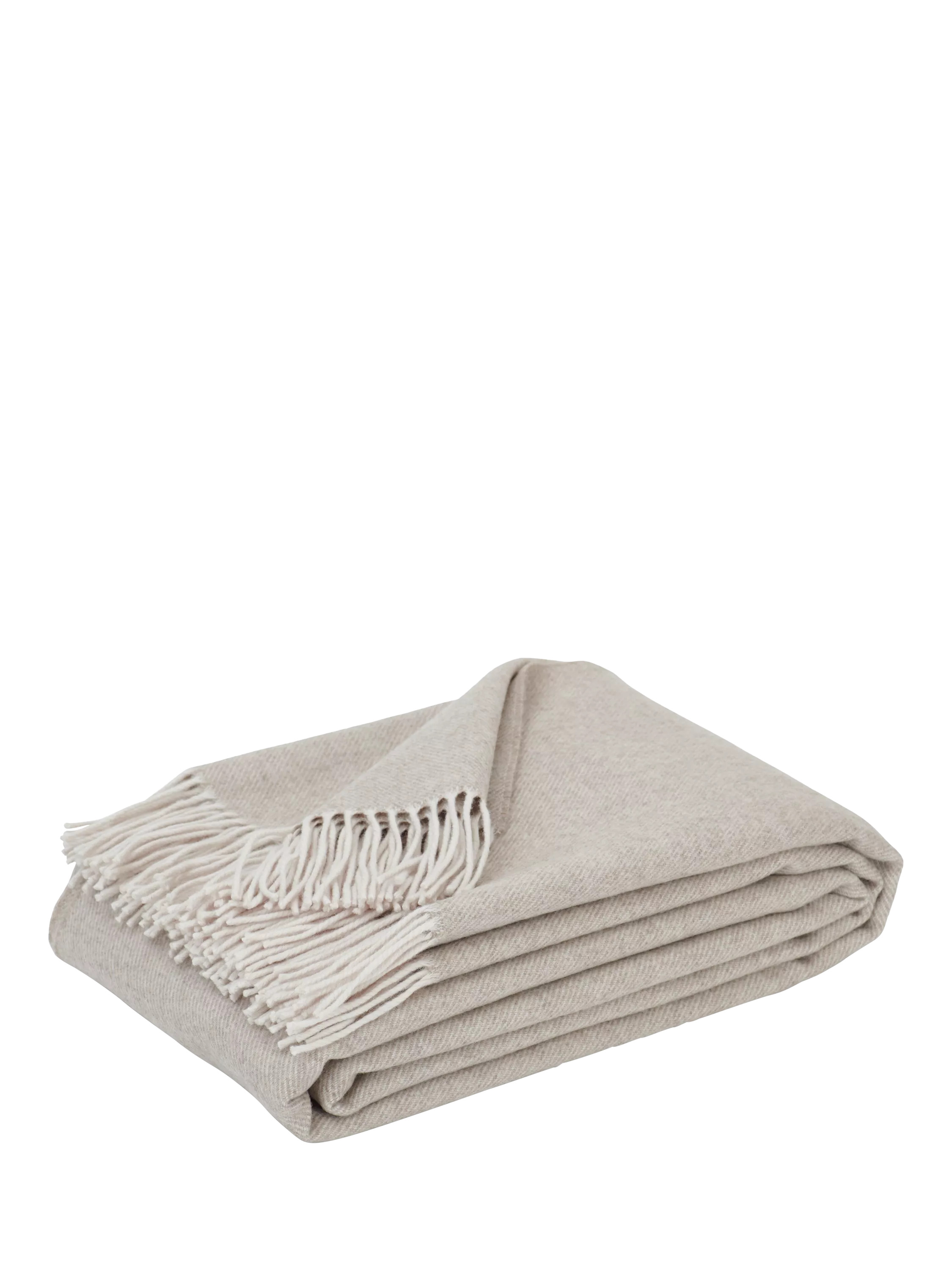 Sudbury Merino Wool Throw, Natural | John Lewis (UK)