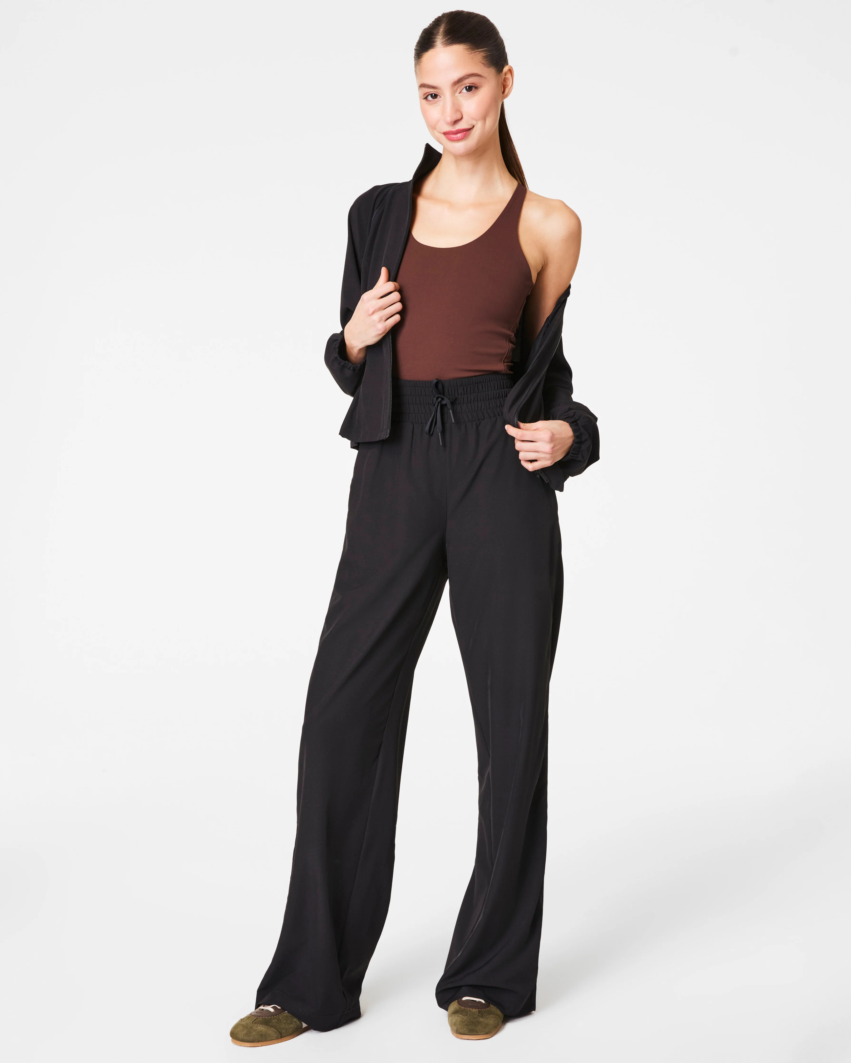 Spanx Women's SPANXsmooth On the Move Wide Leg Pants in Black | Spanx