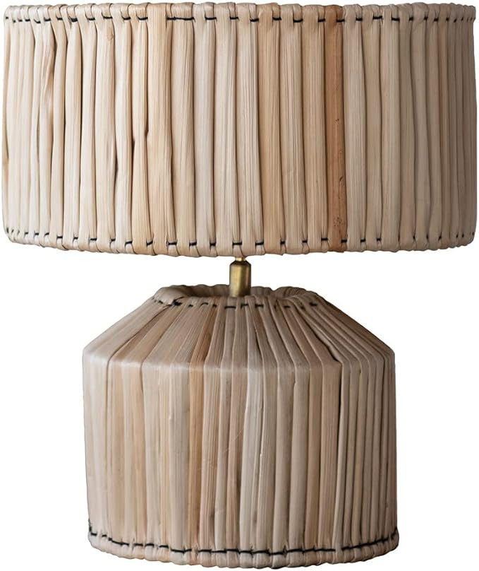 Bloomingville Banana Leaf Table, Hand Woven Lamp, Natural | Amazon (US)