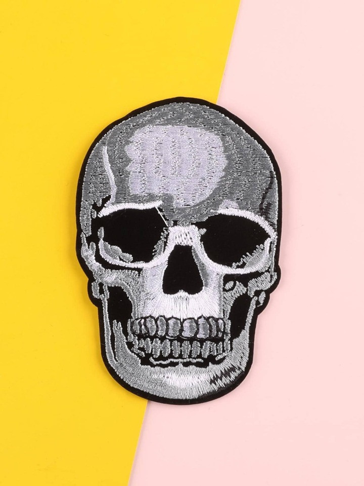 1pc Skull Design Iron-on Patch, Modern Polyester Sewing Patch For Home | SHEIN