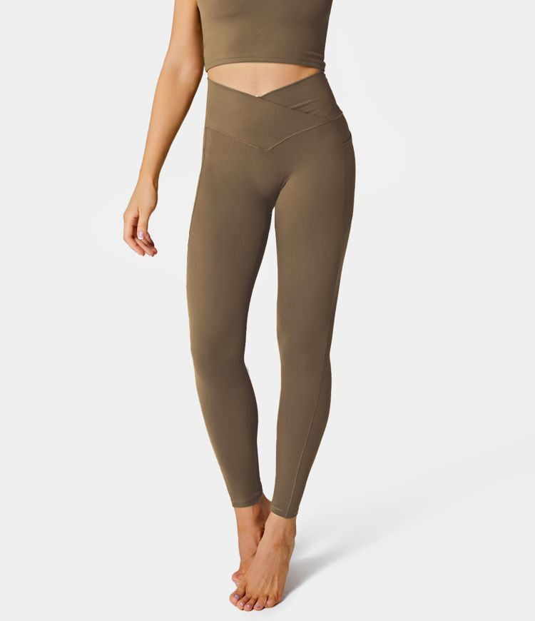 Softlyzero™ Crossover Pocket Plain Leggings | HALARA
