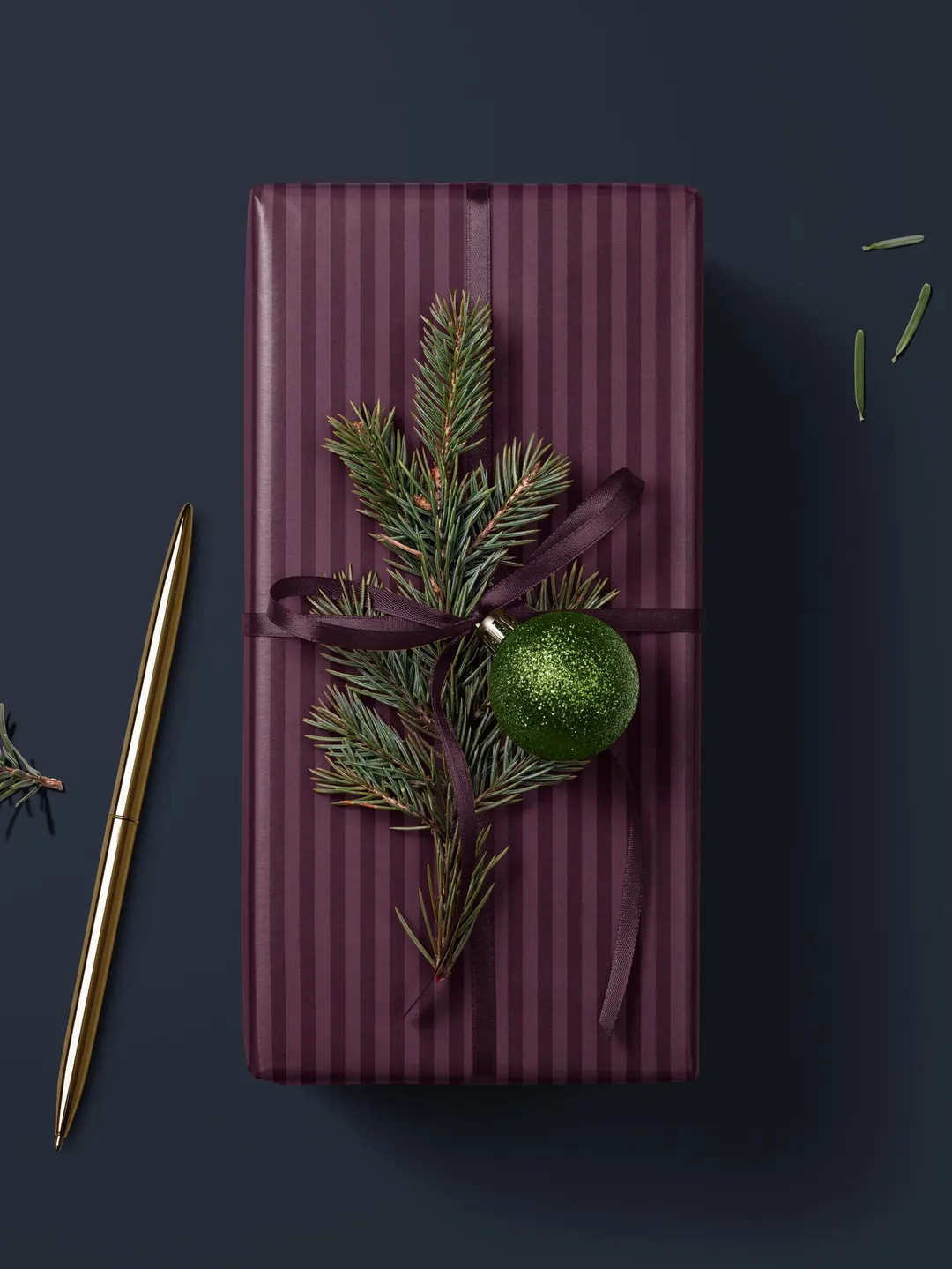 Plum Stripe Wrapping Paper Purple Gift Wrap Christmas Wrapping Paper Holiday Gift for Daughter Ba... | Etsy (US)