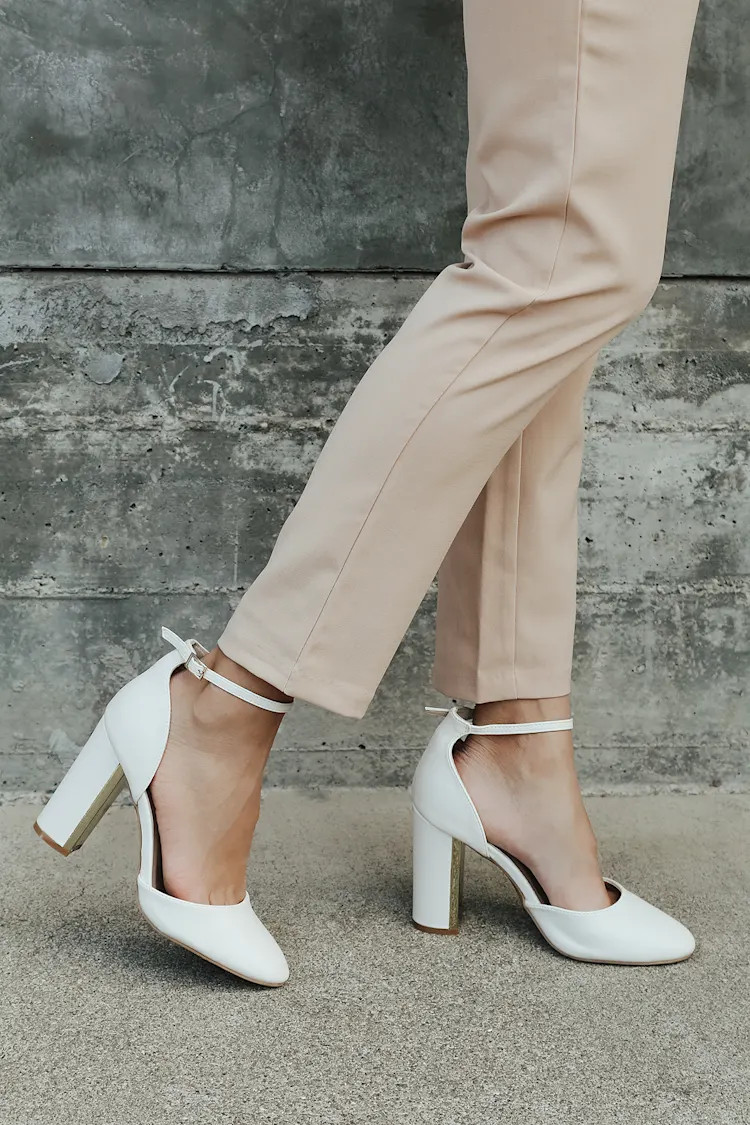 Laura Off White Ankle Strap Heels | Lulus