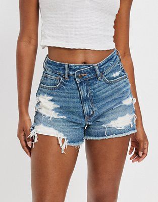 AE Strigid Denim Mom Short | American Eagle Outfitters (US & CA)