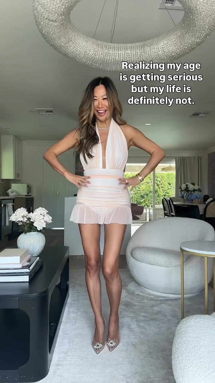 Pretty tulle like Norma Kamali dress has a little stretch. Wearing a small. Linked up a bunch of favorites too. Ootn, date nights, Miami or Vegas. Amazon shoes and necklace  

#LTKStyleTip #LTKWedding #LTKSummerEdit