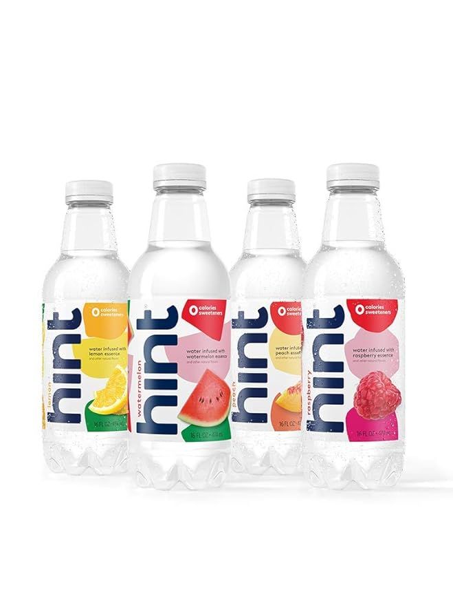 Hint Water Fruit Stand Variety Pack (Pack of 12), 16 Ounce Bottles, 3 Bottles Each of: Peach, Ras... | Amazon (US)