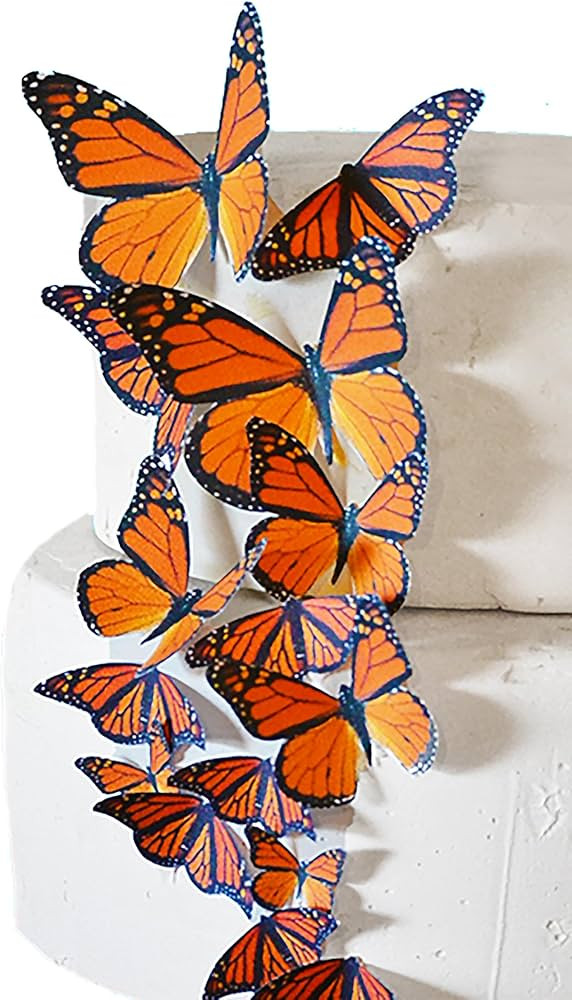Edible Butterflies Assorted Set of 15 - Wafer Cake & Cupcake Toppers - edible butterflies for cak... | Amazon (US)