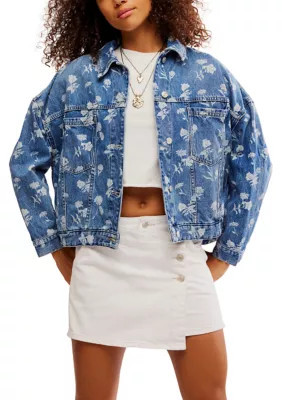 Free People Women's We The Free Opal Swing Floral-Printed Denim Jacket | Belk