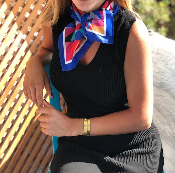 Colorful Geometric Pattern Cotton Blend Scarf Spring Scarf | Etsy | Etsy (US)