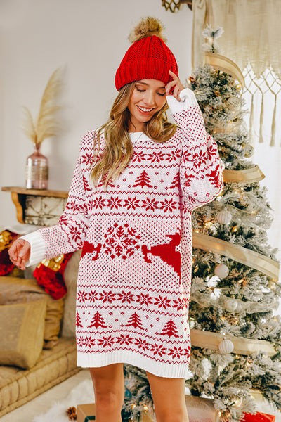 Dear Santa Fair Isle Sweater Dress | Cupshe US