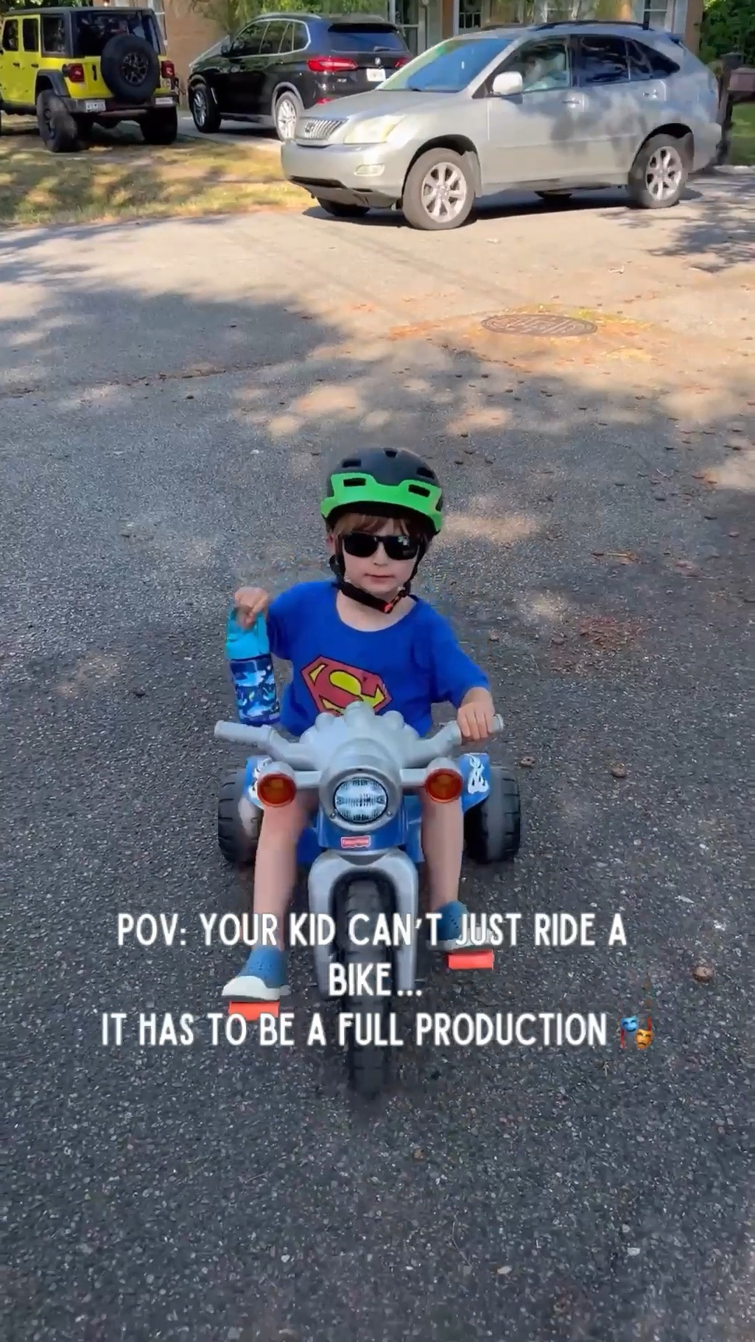 Aiden said if he’s going on a bike ride, it’s going to be a full experience 😂
Helmet ✔️
Drink in hand ✔️
Sunglasses ✔️
Main character energy ✔️

I swear kids don’t just do things… they perform them 🤣

#boymomlife #toddlerenergy #momlifeunfiltered #kidsbeingkids #reallifeparenting

#LTKmomlife #LTKdayinmylife #LTKmorningroutine