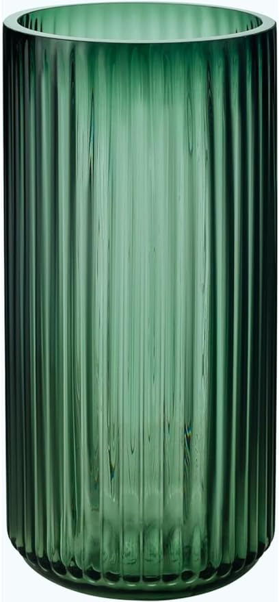 8 Inch Premium Thickened Green Glass Vase - Ribbed Glass Flower Vase for Rustic Home Decor, Decor... | Amazon (US)