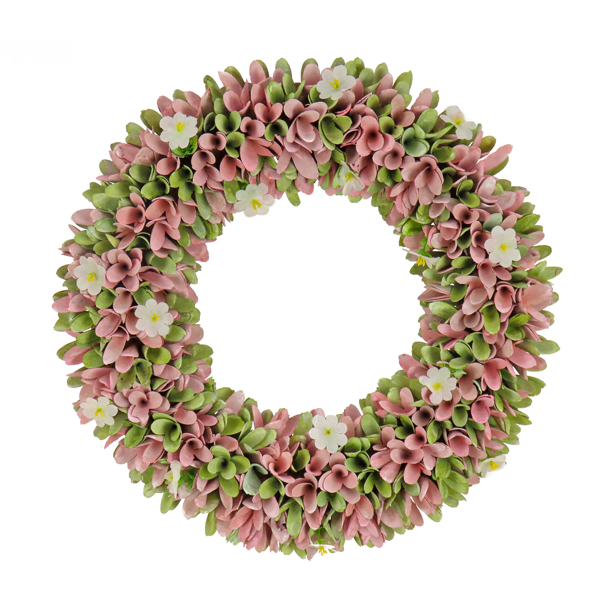The Holiday Aisle® 18" Spring Pink Floral Wreath | Wayfair | Wayfair North America