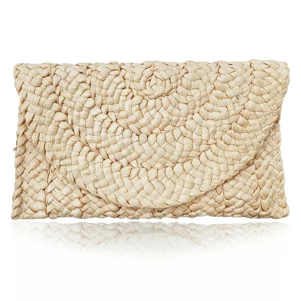 Women's Straw Clutch Purse Summer Beach Bags Envelope Wallet Woven Handbags - Walmart.com | Walmart (US)