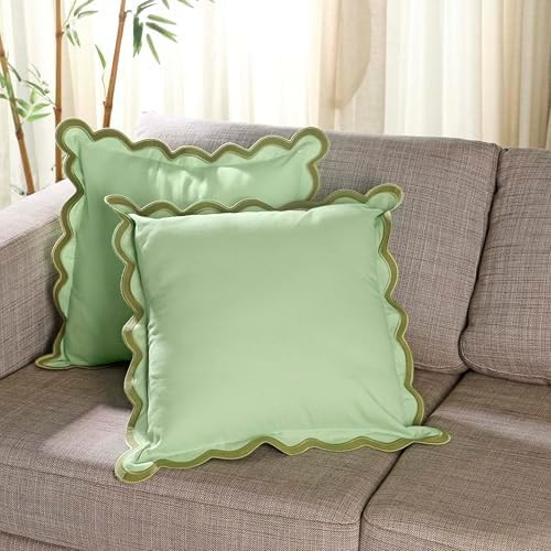 Folkulture Throw Pillow Covers | Set of 2 (18 x 18) Scalloped Pillow Cover | Decorative Pillows o... | Amazon (US)