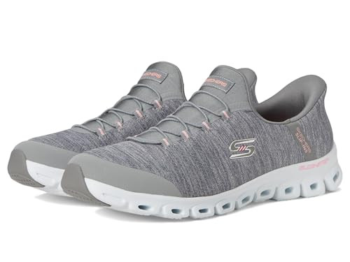 Skechers Sport Women's Slip-ins: Glide-Step-Peak Slip On Sneakers, Gray/Coral, 6.5 | Amazon (US)