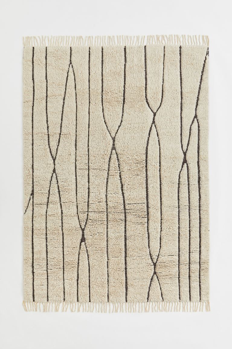 Hand-woven wool-blend rug - Light beige - Home All | H&M GB | H&M (UK, MY, IN, SG, PH, TW, HK)