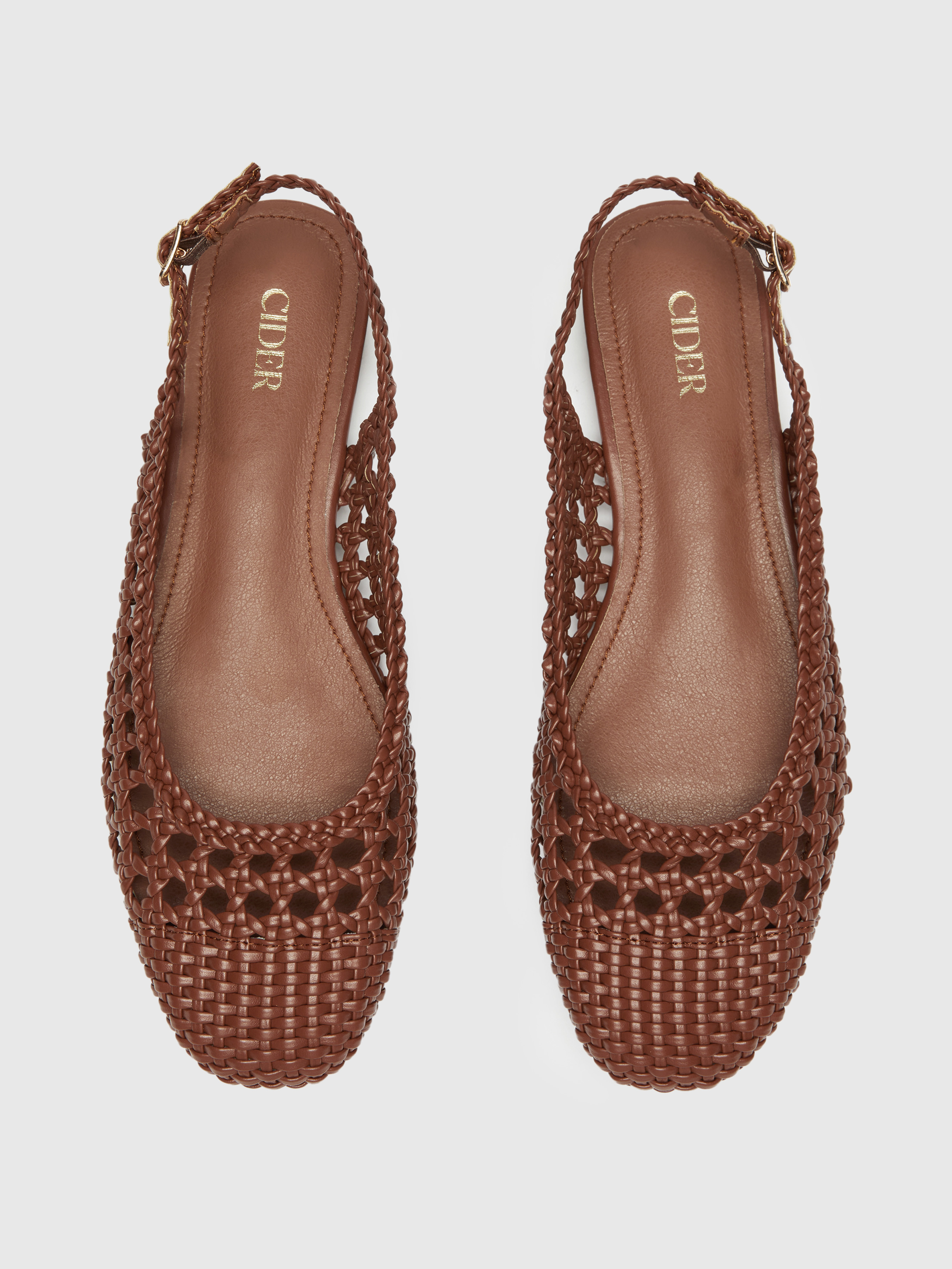 WOVEN SLINGBACK FLATS For Beach Picnic Vacation | Cider