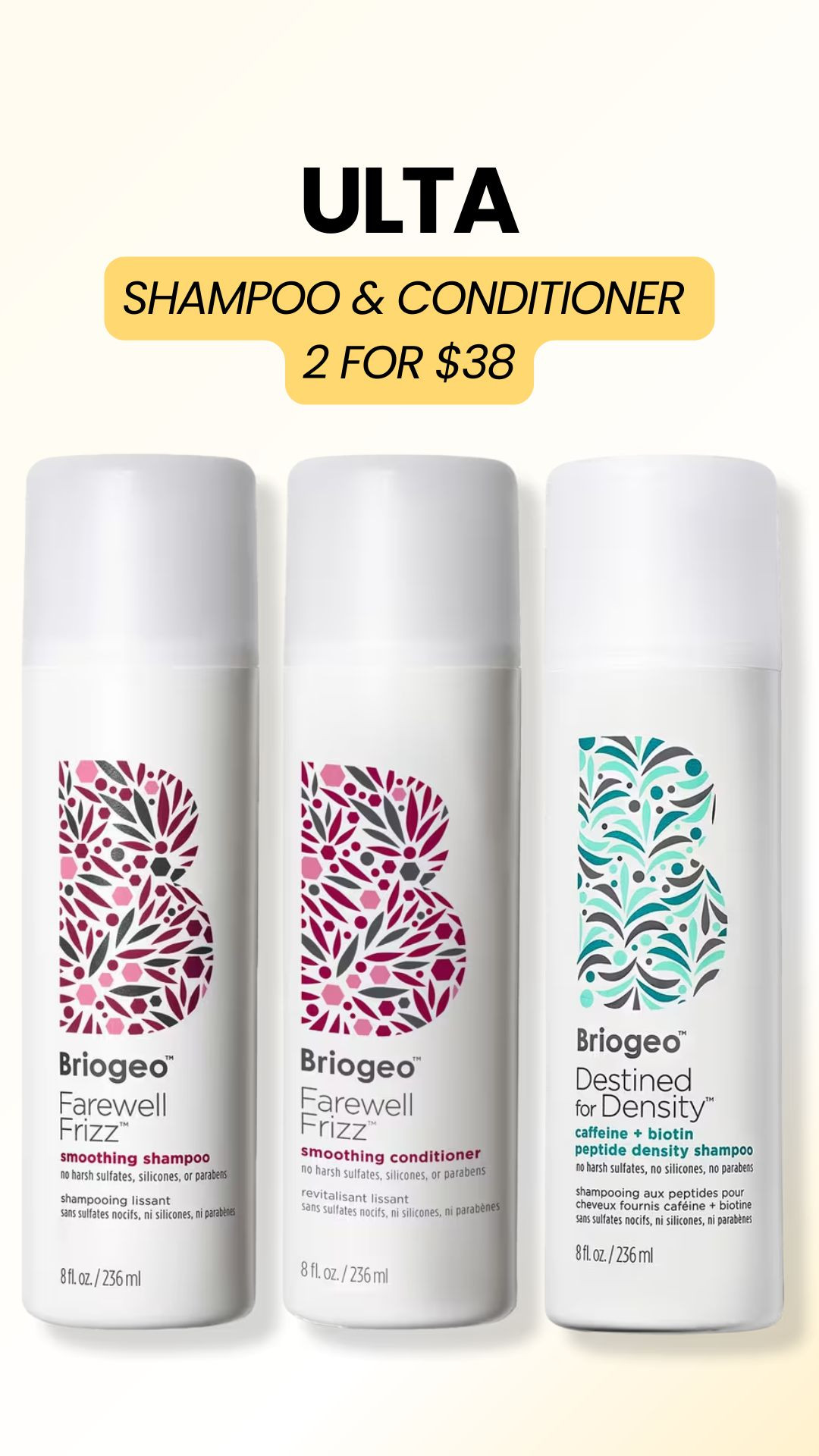 Select Briogeo shampoo and conditioner duos are on sale at Ulta for 2 for $38. Sale ends 8/22.
#LTKhair #haircare 

 #LTKSaleAlert #LTKBeauty