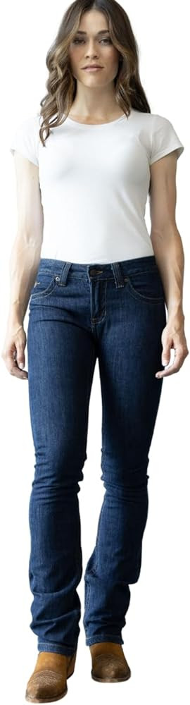 Kimes Ranch Women's Betty Western Style Bootcut Mid-Rise Straight Fit Durable Shape-Saving Dark B... | Amazon (US)