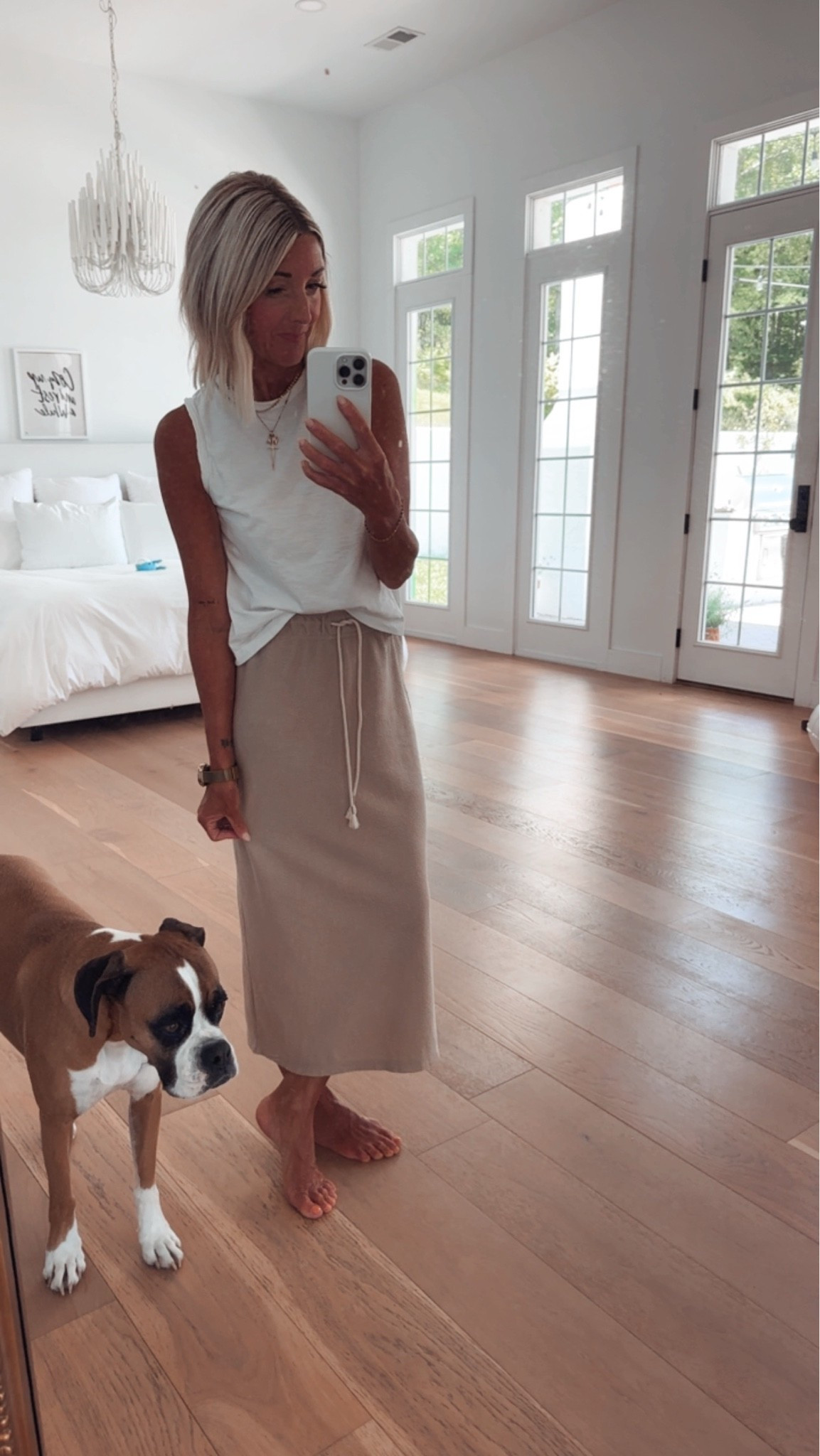 OOTD !!! This beach skirt from @Target has been a top seller for good reason ! I wear it at least once a week , so comfortable & gets lots of compliments! This tank is old however linking similar ones !!! P.s, Vegas says hi friends 🐶💕

#LTKootd #LTKActive #LTKBeauty