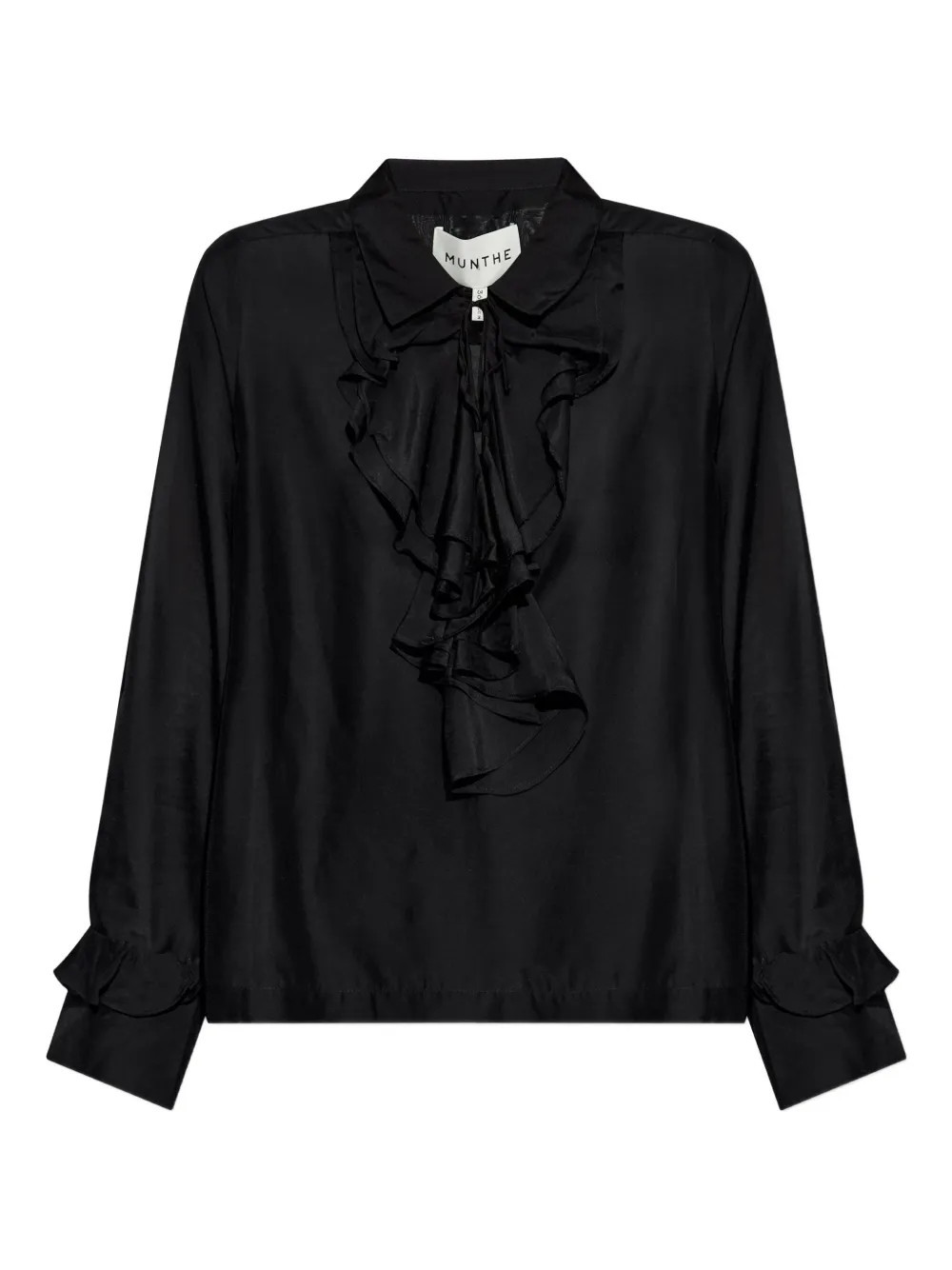 MUNTHE ruffled-cuff blouse - Black | Farfetch Global