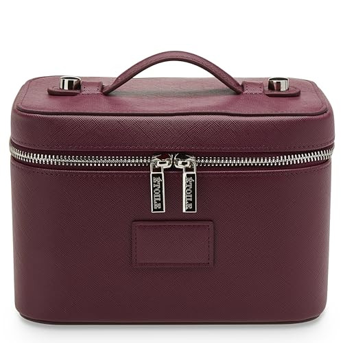 ETOILE - Mini Vanity Case Burgundy - Stylish Travel Makeup Bag Organizer With Removable Dividers | Amazon (US)