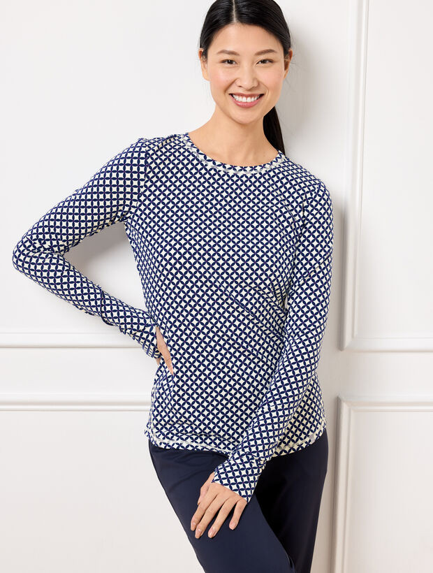 Supersoft Jersey Long Sleeve Tee - Linked Geo | Talbots