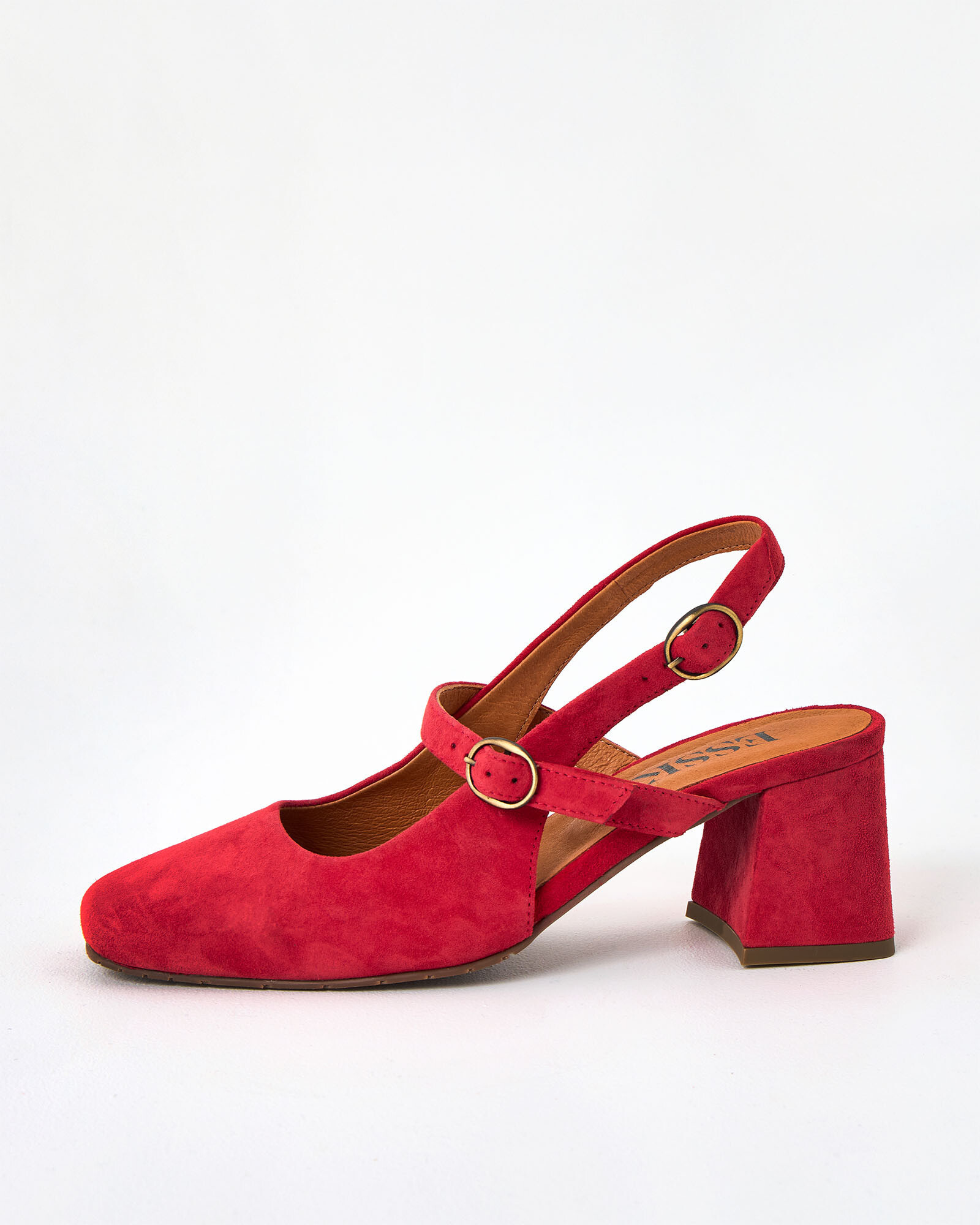 Esska Pauline Red Velvet Heeled Slingbacks, size UK 5 | Oliver Bonas (Global)
