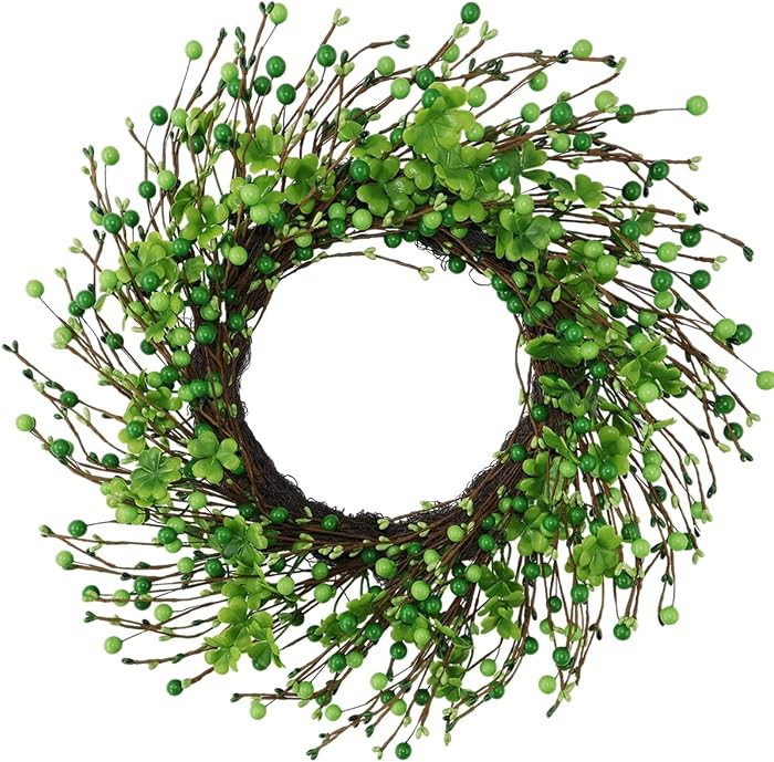 🍀VIBRANT FESTIVE DESIGN🍀:Fresh green berries mixed with Realistic shamrocks create an eye-c... | Amazon (US)