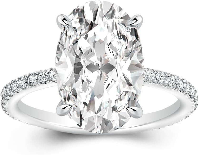 3.5ct Elongated Oval Cut Moissanite Engagement Ring for Women,Genuine D Color VVS1 Clarity,925 St... | Amazon (US)