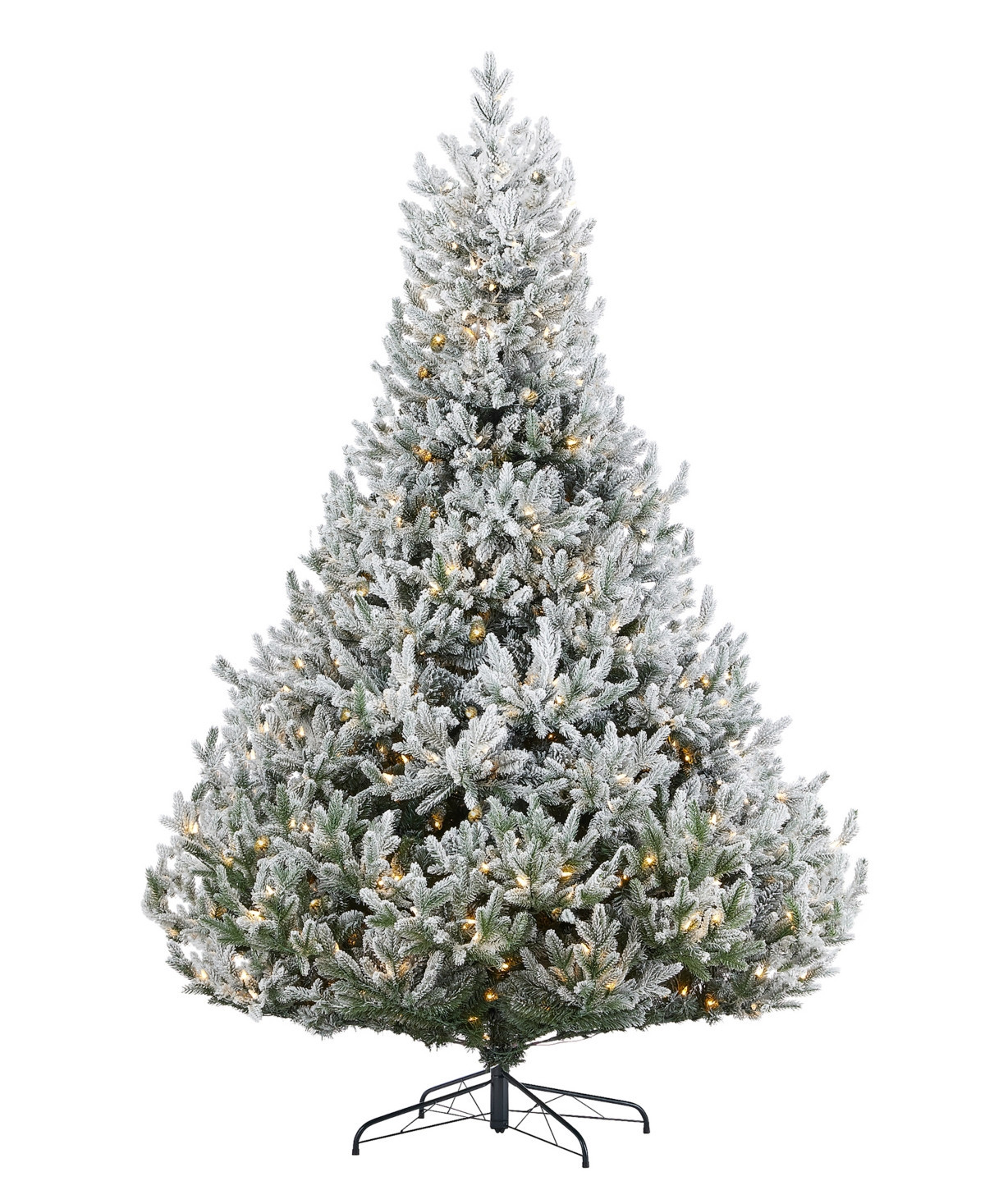 Seasonal 7.5ft Royal Oaks Flocked Fir Tree, 690 Warm Led Lights - Green | Macy's