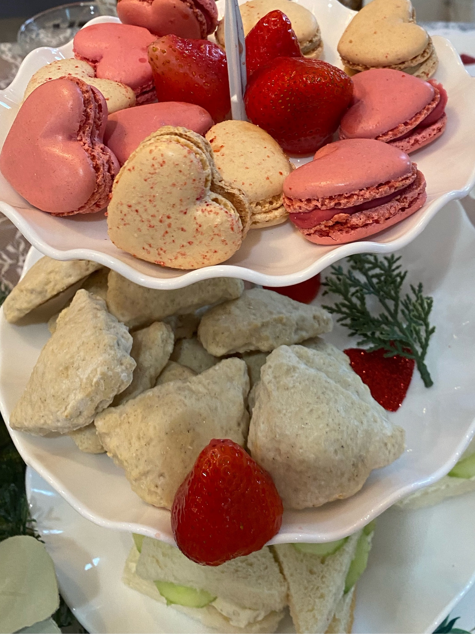 NWK 5 Piece Cake Stand Set with 2xLarge 3-Tier Cupcake Stands + 3X Appetizer Trays Perfect for Wedding Birthday Baby Shower Tea Party. Pack of 2 cupcake stands with extra large plates & extra high struts, each can hold 12~18 standard size cupcakes, and enough height for your beautiful cake icing, with bottom tier plate diameter of each: 10.9’’, middle tier plate diameter of each: 8.8’’, top tier plate diameter of each:7.1’
Pack of 3 14.5X9.5’’ Rectangular appetizer plates. Made with high quality and thick plastic, fit for different food: fruits, cupcakes, buffet, grills, barbecue etc.
Effortless to set up an impressive party table. Set of 5 white party tableware is easy to decorate to go with any party themes, no need to wonder around stores to look for tableware to match with each other.
Light weight, reusable and wide applications – Weights only 0.5lb each, ideal indoor and outdoor use in any occasions: display holders for cupcakes, cookies, candies, desserts, snacks, donuts, pies, bakery etc., perfect for wedding birthday tea baby shower Easter Valentine's day Spring or just simply home décor.
Easy to install/collapse/clean. User Manual included. It takes less than 3 minutes to install/collapse(each). Smooth material finish makes them easy to clean with warm soapy water and soft cloth.

Heart Macarons- Gifts- Valentine's Gifts- Valentine's Set- Gifts for Him- Gifts for Her- Valentine's Day

Follow @julie_ann_rachelle
Visit julieannrachelle.com
Search #julieannrachelle 
Thanks for your support!

#babyshower #babyboy #babygirl #newborn #love #kids #pregnant #babies #babylove #cute #momlife #babys #babyshop #pregnancy #birthday #wedding #cutebaby 
#events #genderreveal #cute #family #momtobe #cake #motherhood #m #weddings #mom #balloongarland #anniversary #gift #sweet #babyshowergift

#LTKparties #LTKfindsunder50 #LTKSeasonal