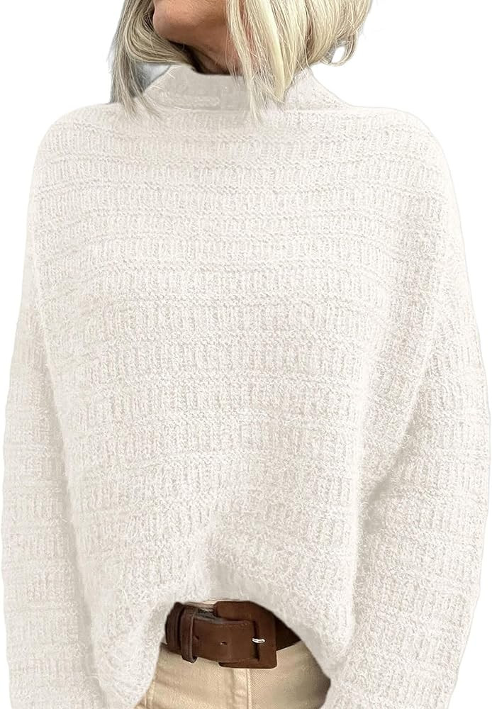 PRETTYGARDEN Womens Casual Long Sleeve Oversized Fall Sweater 2025 Loose Mock Neck Pullover Jumpe... | Amazon (US)