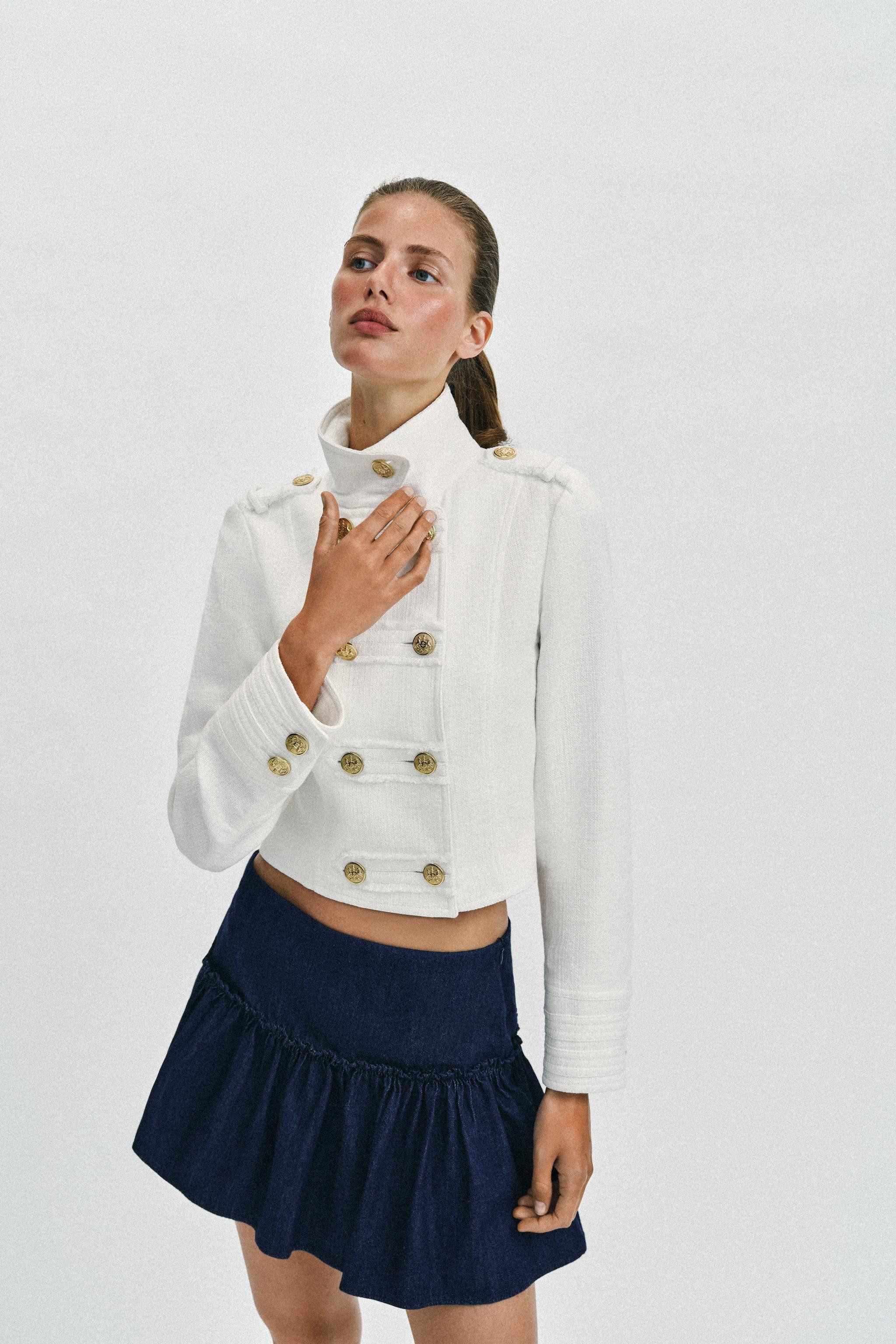 GOLD BUTTON WRAP JACKET | Zara US