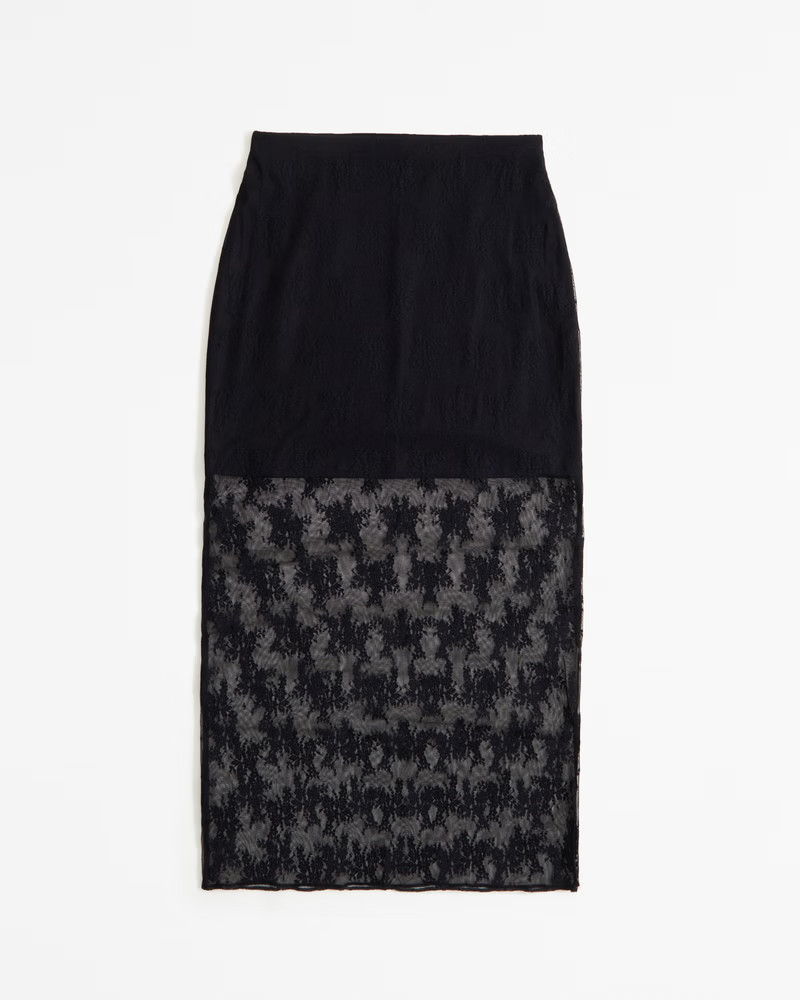 Lace Midi Skirt | Abercrombie & Fitch (US)