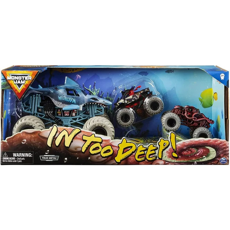 Monster Jam, in Too Deep 3-Pack of Official Exclusive Monster Jam Die-Cast Trucks | Walmart (US)